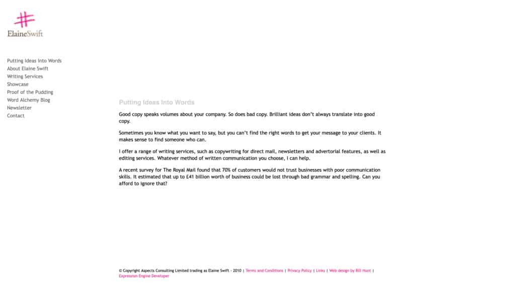 Elaine Swift, Writer