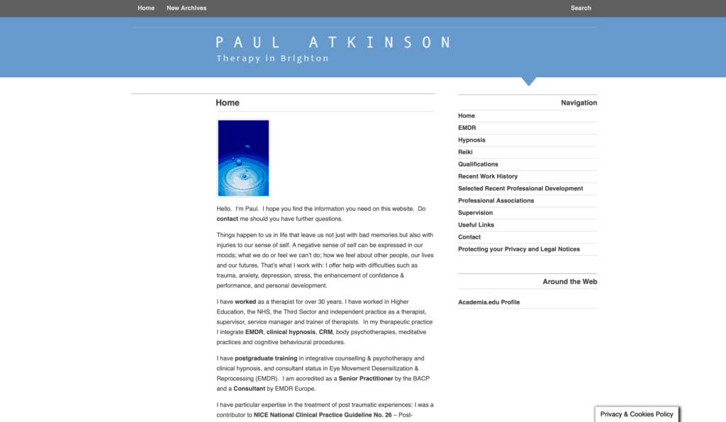 Paul Atkinson, Brighton Hypnotherapist and EMDR Specialist